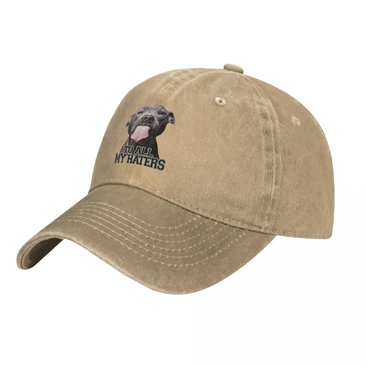 Pit Bulls To All My Haters Baseball Cap Classic Distressed Washed Pitbull Dog Sun Cap Unisex Style Outdoor Workouts Caps Hat