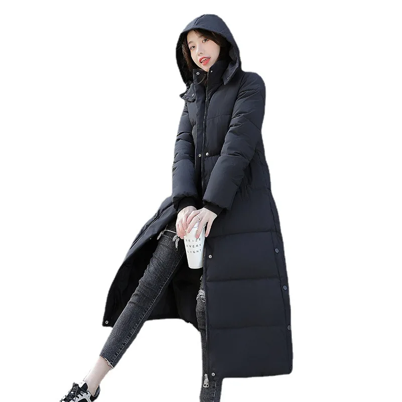 Winter Thicken Warm Cotton  Female Parkas Casual Hooded Padded Coat Long Winter Jacket Women Down Cotton Coat Snow Wear Coat