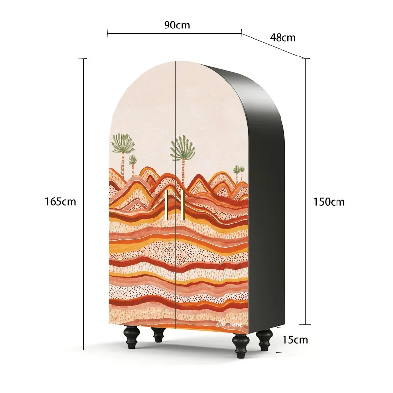 

Bedfront Cabinet Abstract Desert Style Solid Wood Wardrobe Home Bedroom Double Door