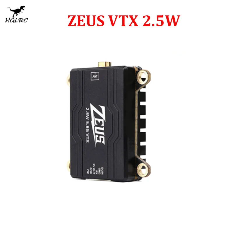 HGLRC ZEUS VTX 2.5W 5.8G 40CH 2500mW Image Transmission Adjustable CNC Shell Heat Dissipation 2-6S LIPO for FPV Long Range