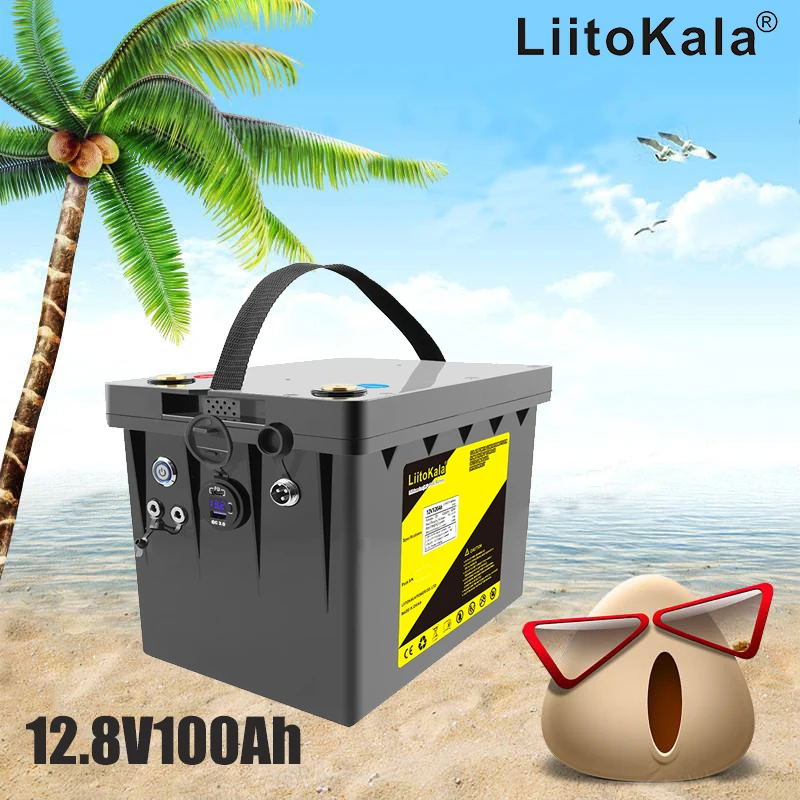 

LiitoKala 12V 100ah 120ah Multifunctional Rechargeable Lifepo4 Battery Pack Inverter 5V PD with Bms for RV Solar and Engine Boat