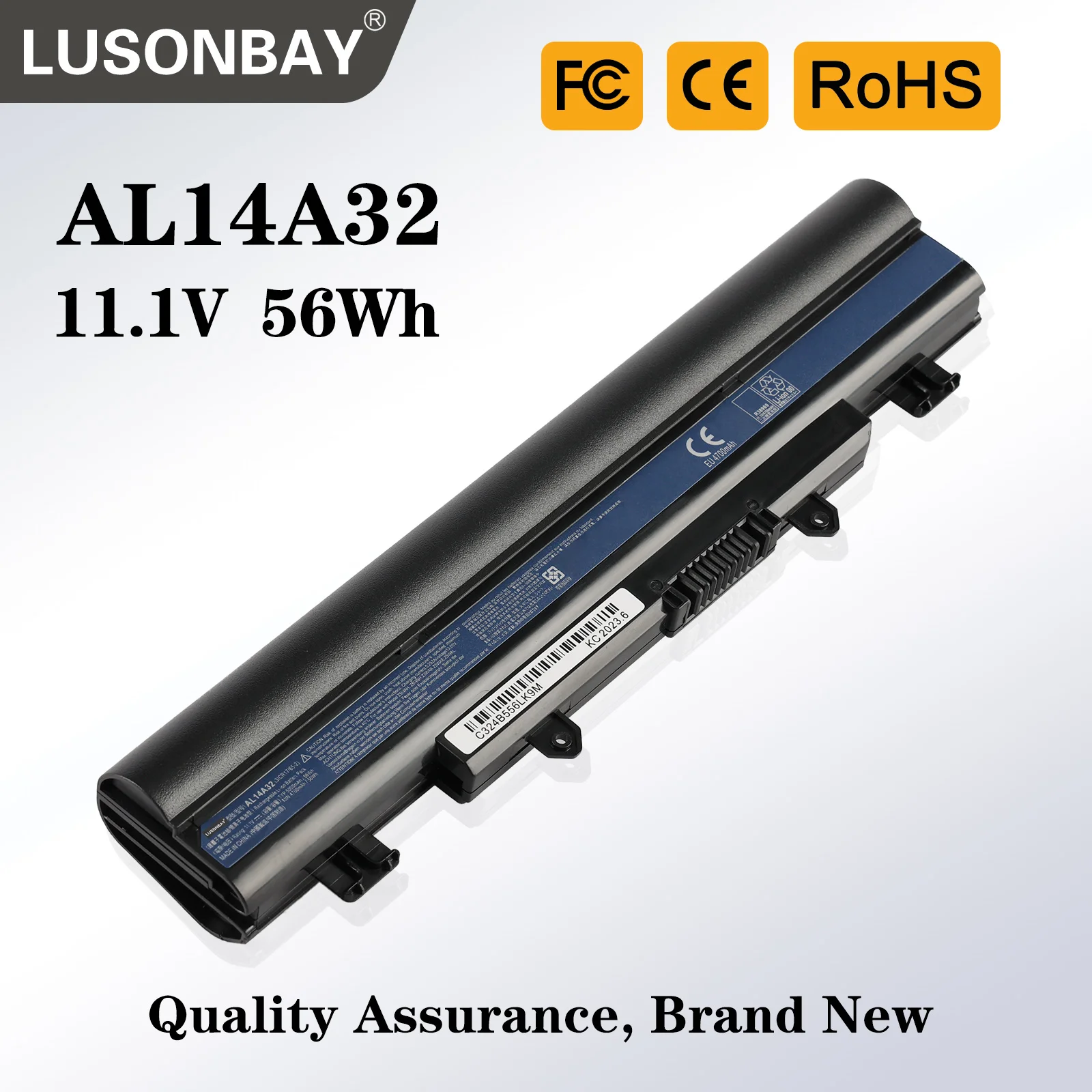 LUSONBAY AL14A32 Laptop Battery For Acer E14 E15 E5-411 E5-421 E5-471 E5-511 E5-551 E5-572 E1-571 E1-571G V3-472 V3-572 AL14A32