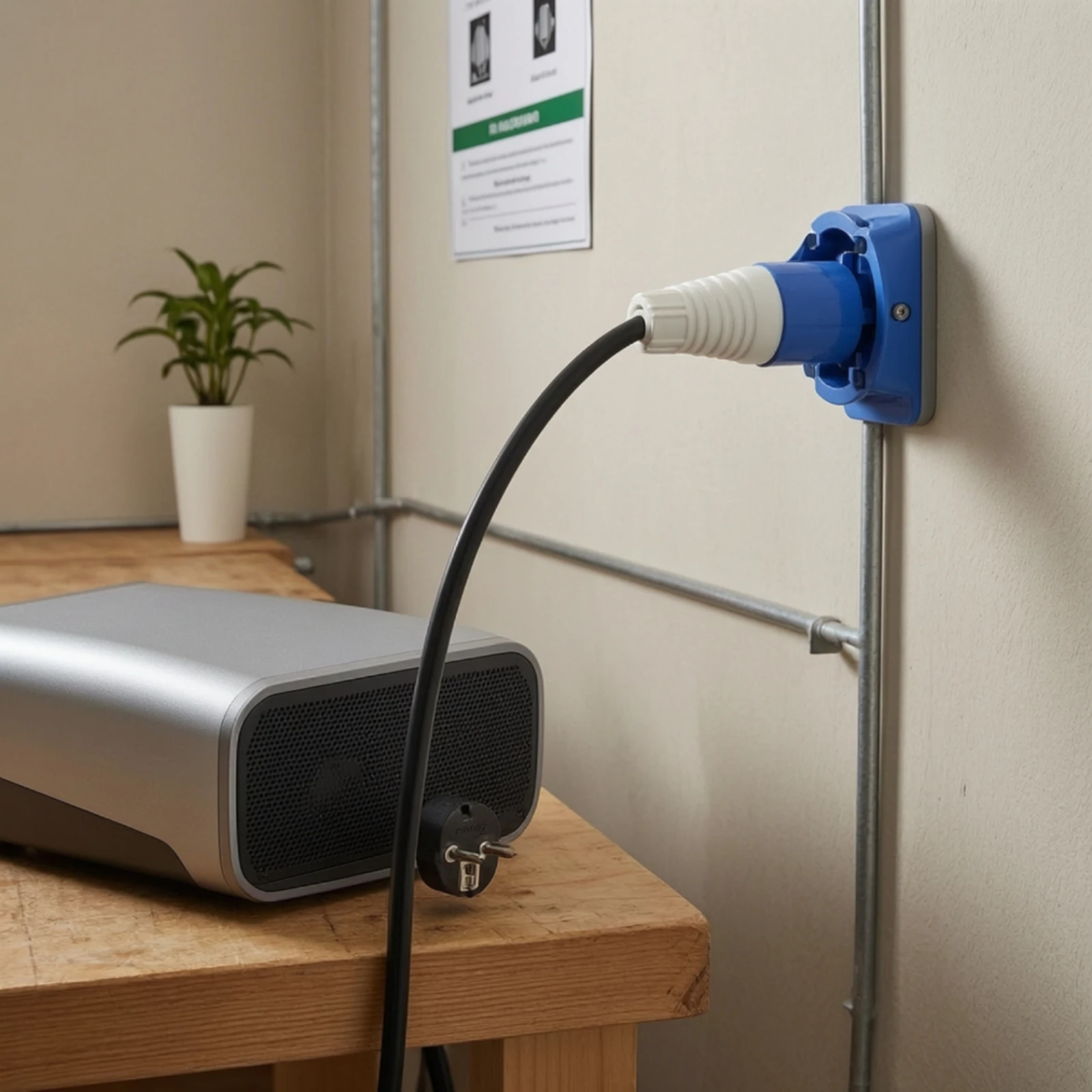 CEE Plug to Standard European Socket Adapter 220V EV Charging Cable Adapter Safe Compact for Home Garages, Parking Spots
