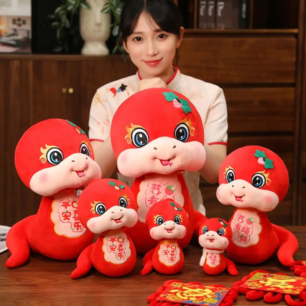 

New Year Gift Cartoon Stuffed Snake Doll Soft Home Decor Cute Snake Pillow Snake Year Mascot Doll