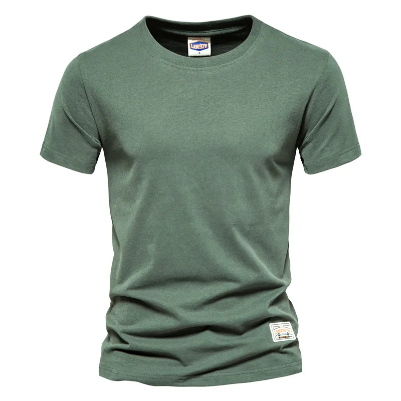 2024 New In Summer 100% Cotton Ventilate T Shirt Men Elasticity Causal O-neck Basic T-shirt Male High Quality Classical Tops