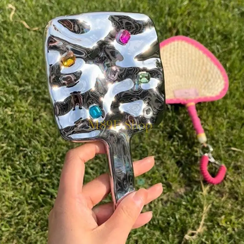 M89F エレガントなハンドヘルド化粧鏡クリアな反射ファッショナブルな美容ツール化粧鏡長期使用のため