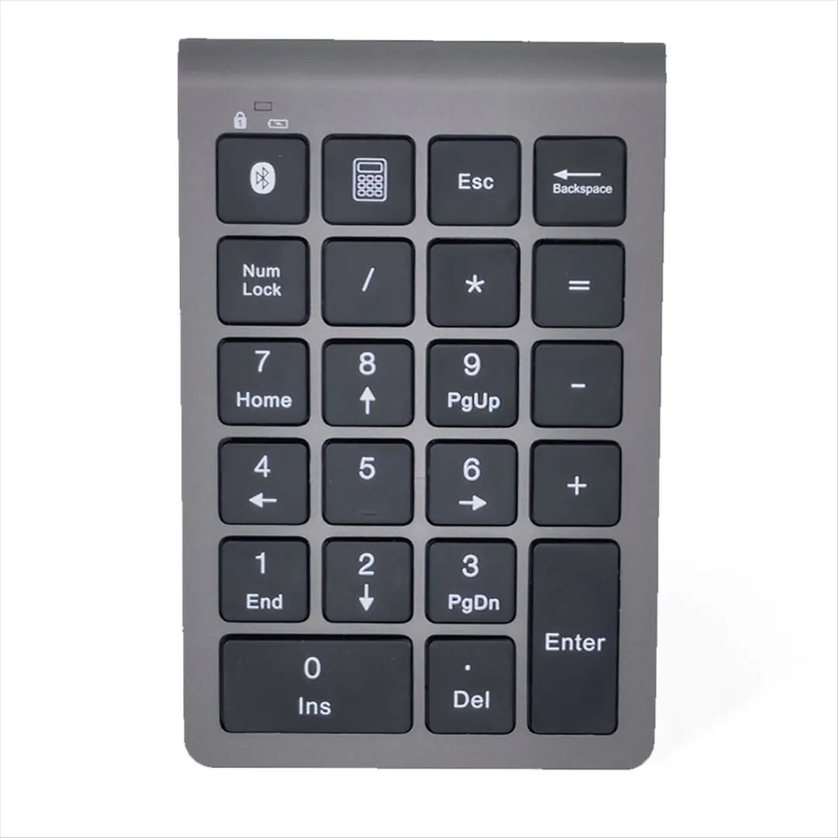 A46U Bluetooth Number Pad Wireless & Wired USB Keypad 2-in-1, Rechargeable Numpad for Laptops, Desktop