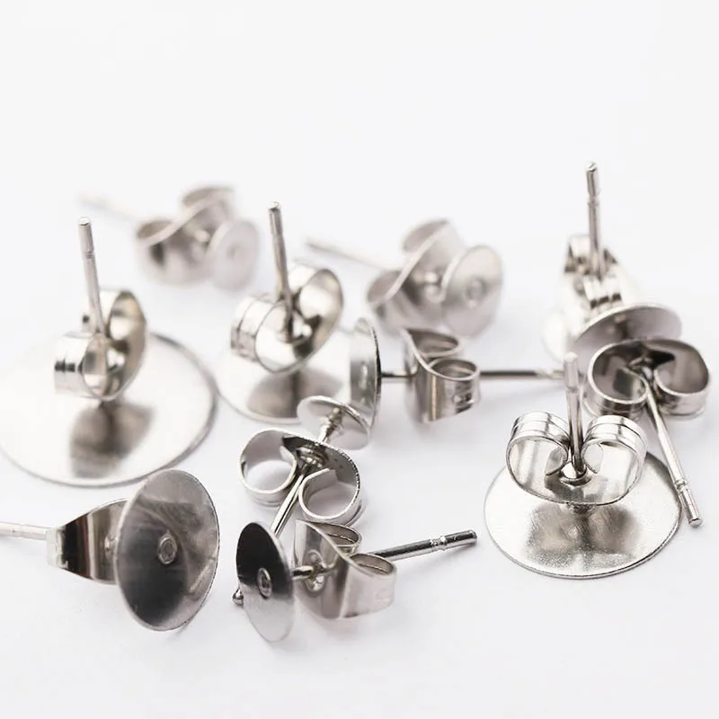 100 Stück Goldene Edelstahl-Ohrstecker 3-8mm mit Flachkopf, DIY Runde Ohrring-Rohlinge, Ohrstecker-Basen für Schmuckherstellung, Ohrring-Verschlüsse – Detail 11