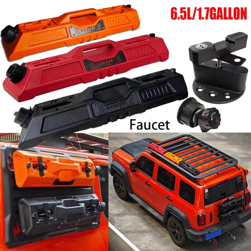 6,5 l 1,7 Gallonen tragbarer Kraftstofftank Notfall-Backup-Kraftstoffbehälter für Geländefahrzeuge Motorräder SUV RV Jerry Can Wassertank