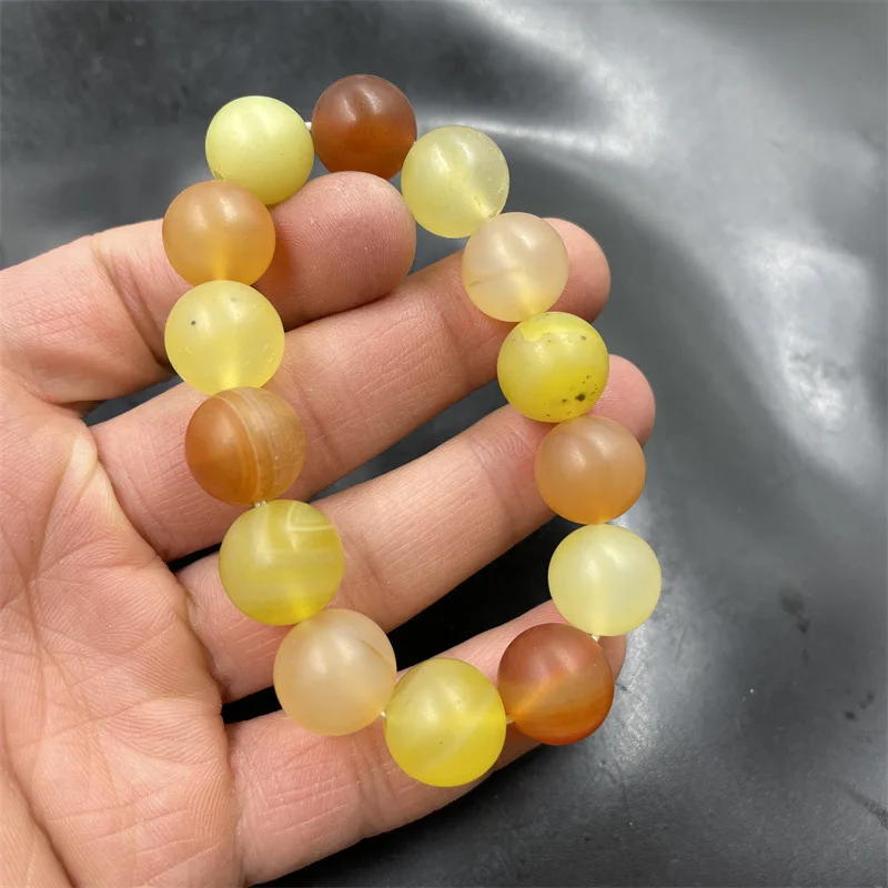 Matte Frosted Red Abacus Bracelet Three-Eye Agate Old-Shaped Beads