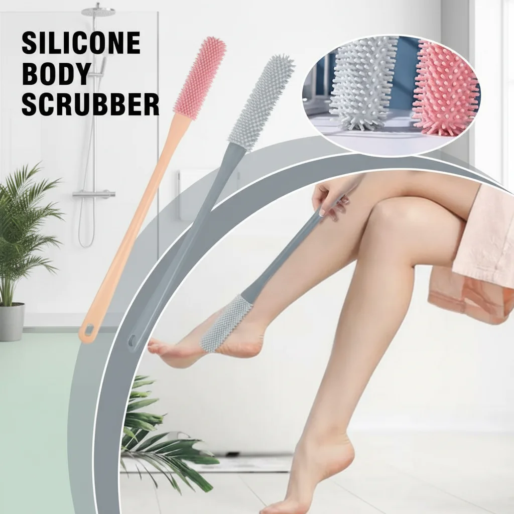 Silicone Toe Cleaning Brush Foot Scrubber for Seniors Elderly with Long Handle Shower Gap Brush Between Toes Elderly Care
