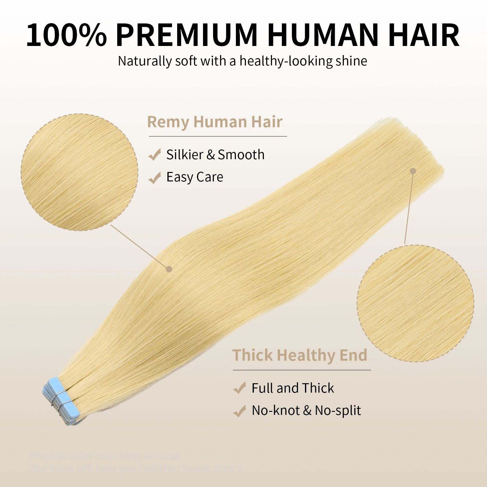 SOVO Tape In Extensions Remy Human Hair 12-26 Inch Seamless Skin Weft Natural Blonde Brazilian Add Volume 20/40Pcs
