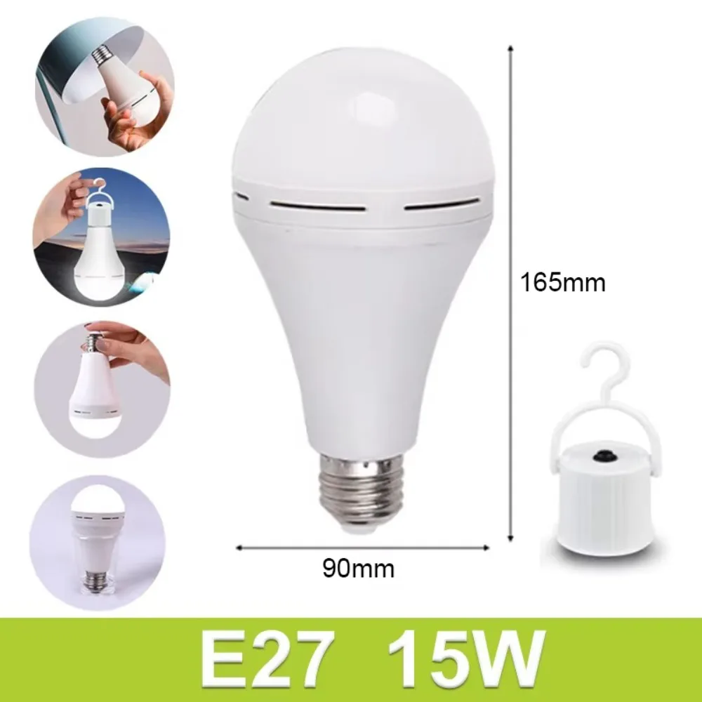 

New 7W/9W/12W/15W Emergency Light Bulb E27 85-265V Rechargeable Bulb Portable LED Light Bulb Porch