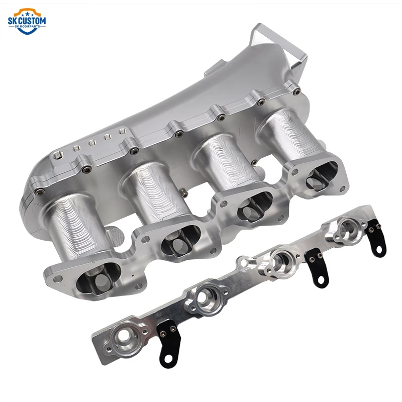 Custom CNC Billet Aluminum Sr20 Engine Intake Manifold With Fuel Rail