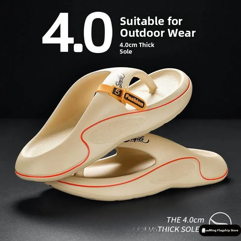 

Men's Casual Thick Bottom Sandals Summer Outdoor Anti-slip Slip-On Water Shoes Comfortable EVA Flat Footwear for Daily Use