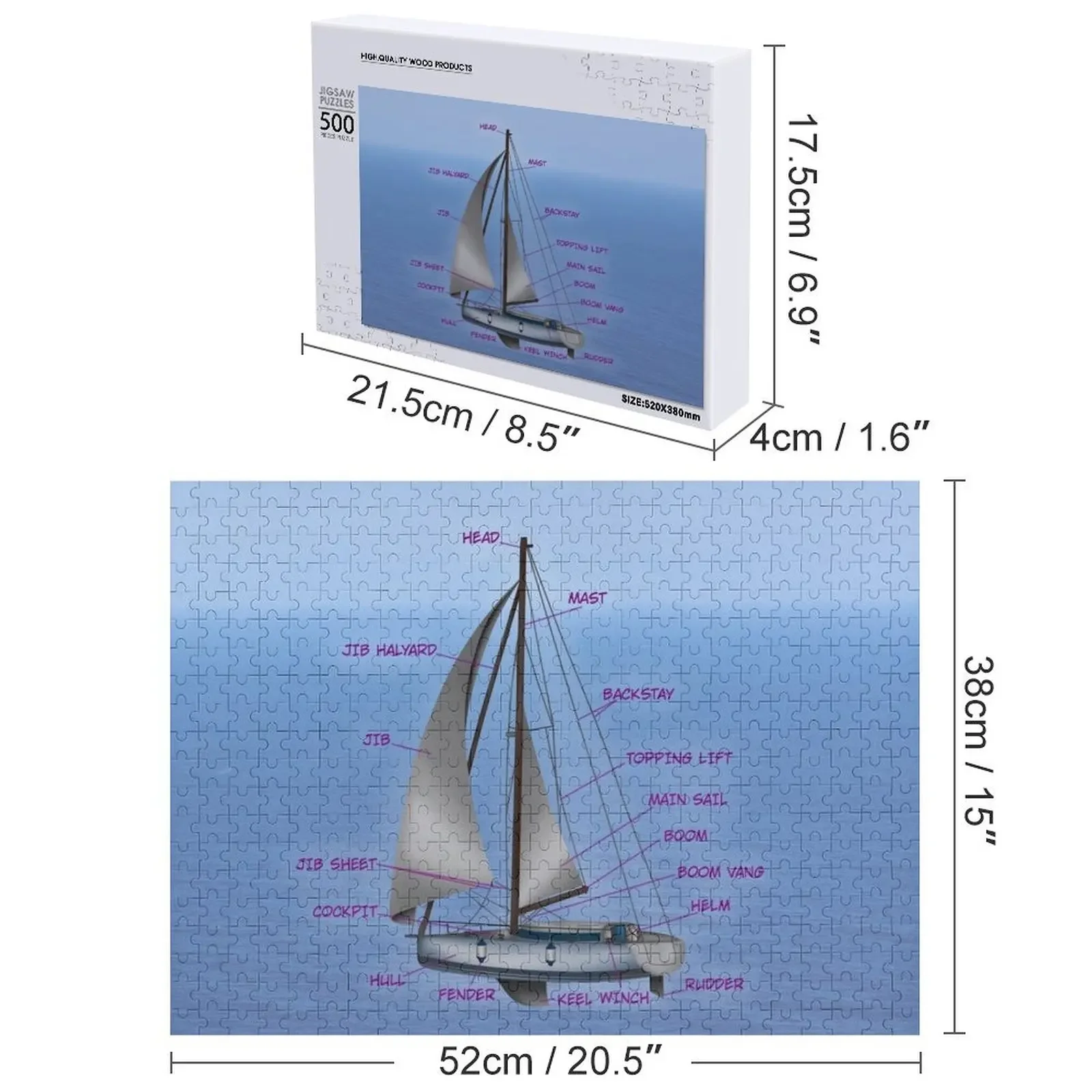 Rompecabezas personalizado con foto, piezas de velero, juguetes personalizados