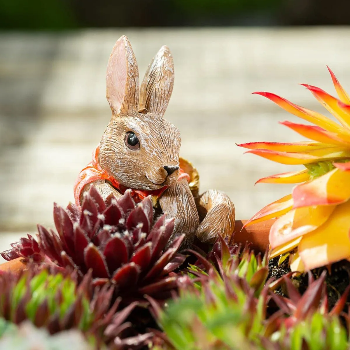Cute Resin Rabbit Flower Pot Hanger Ornaments Climbing Bunny Figurine Animals Statue for Garden Yard Home Decor view 3