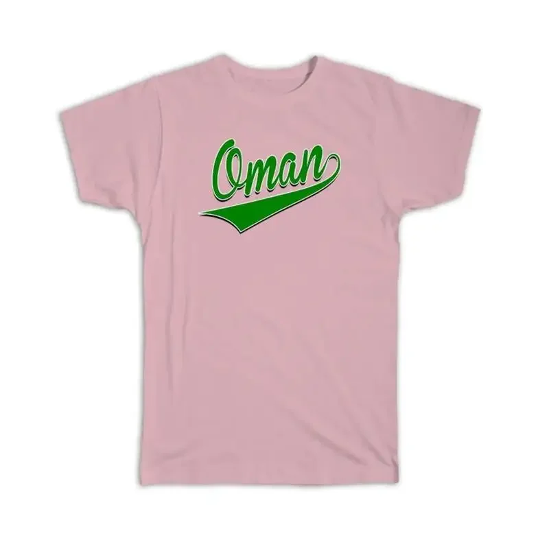 

Oman Flag Varsity Script Baseball Beisbol Country Pride Omani T shirt