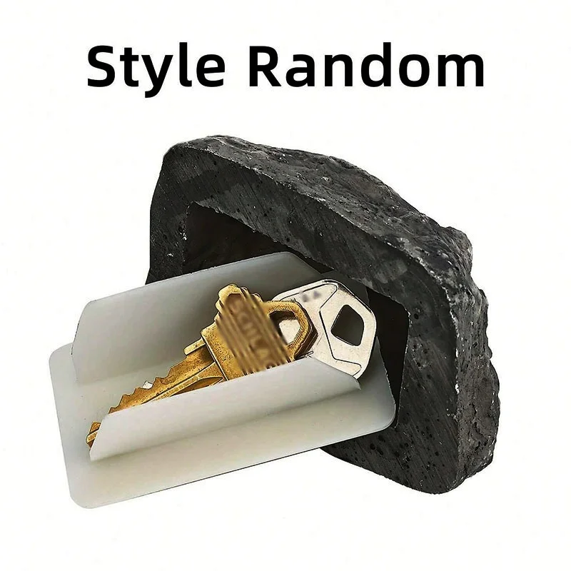 Outdoor Garden Hidden Key Holder - Resin Fake Rock Key Storage Box Simulation Stone Outdoor Garden Ornament