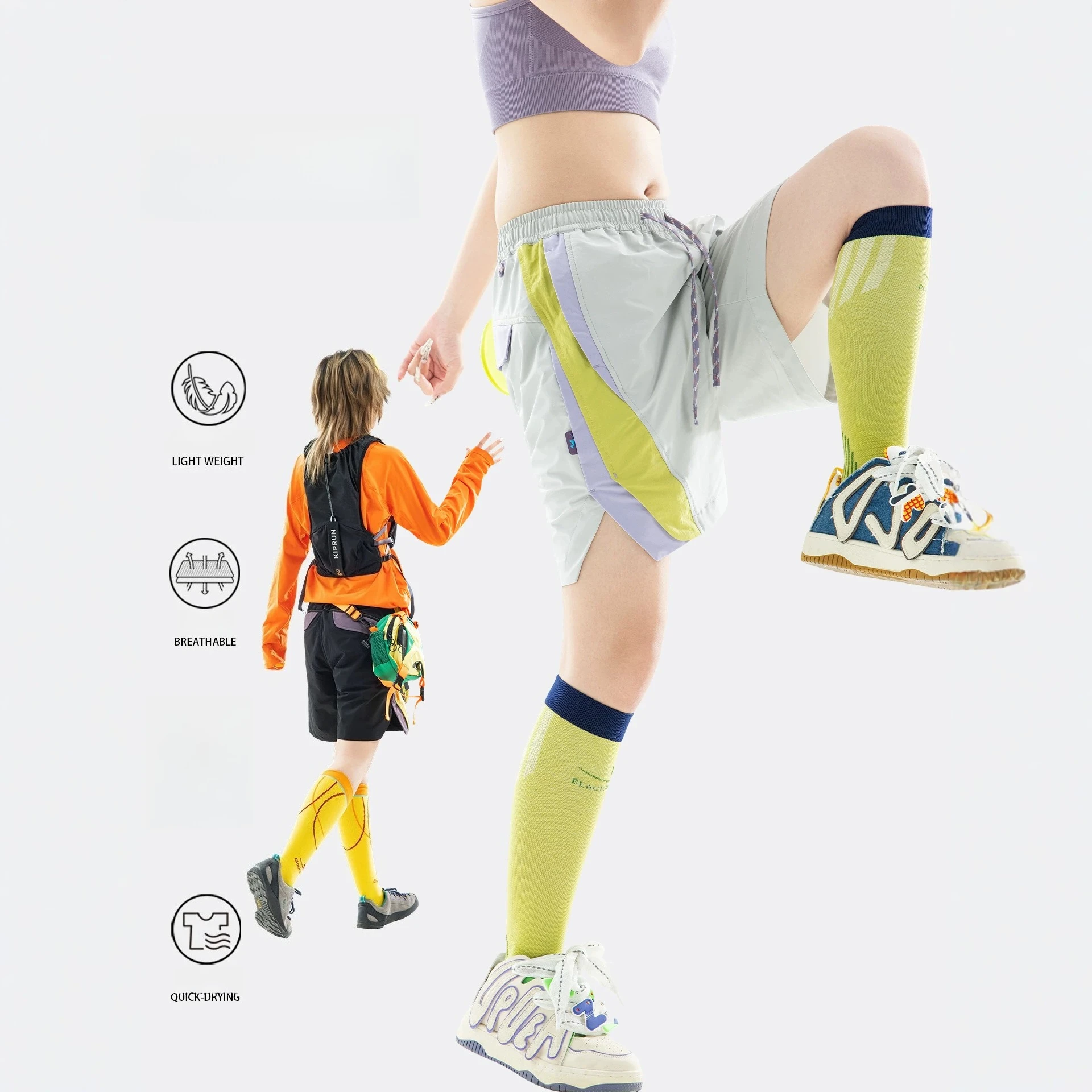 

Unisex Lightweight Colorblock Quick-Dry Outdoor Shorts Water-Resistant, Breathable A-Line with Adjustable Waist Spacious Pockets
