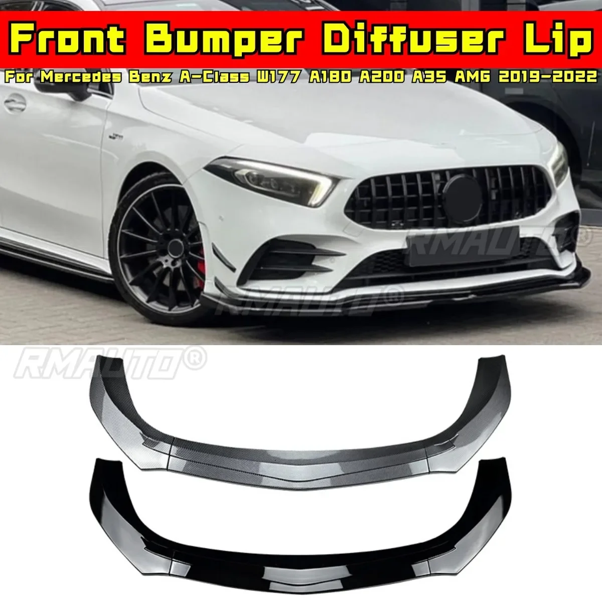 

Для Mercedes Benz A-Class W177 A180 A200 A35 AMG 2019-2022 обвес, крышка переднего бампера, передний бампер, разделитель губ, автомобильные аксессуары