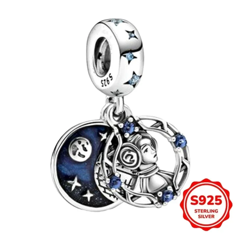 ديزني ستار Warsries بلاتا دي لي 925 الفضة ماندالوريان خوذة سحر الخرز صالح الأصلي سوار قلادة دلاية مجوهرات هدية