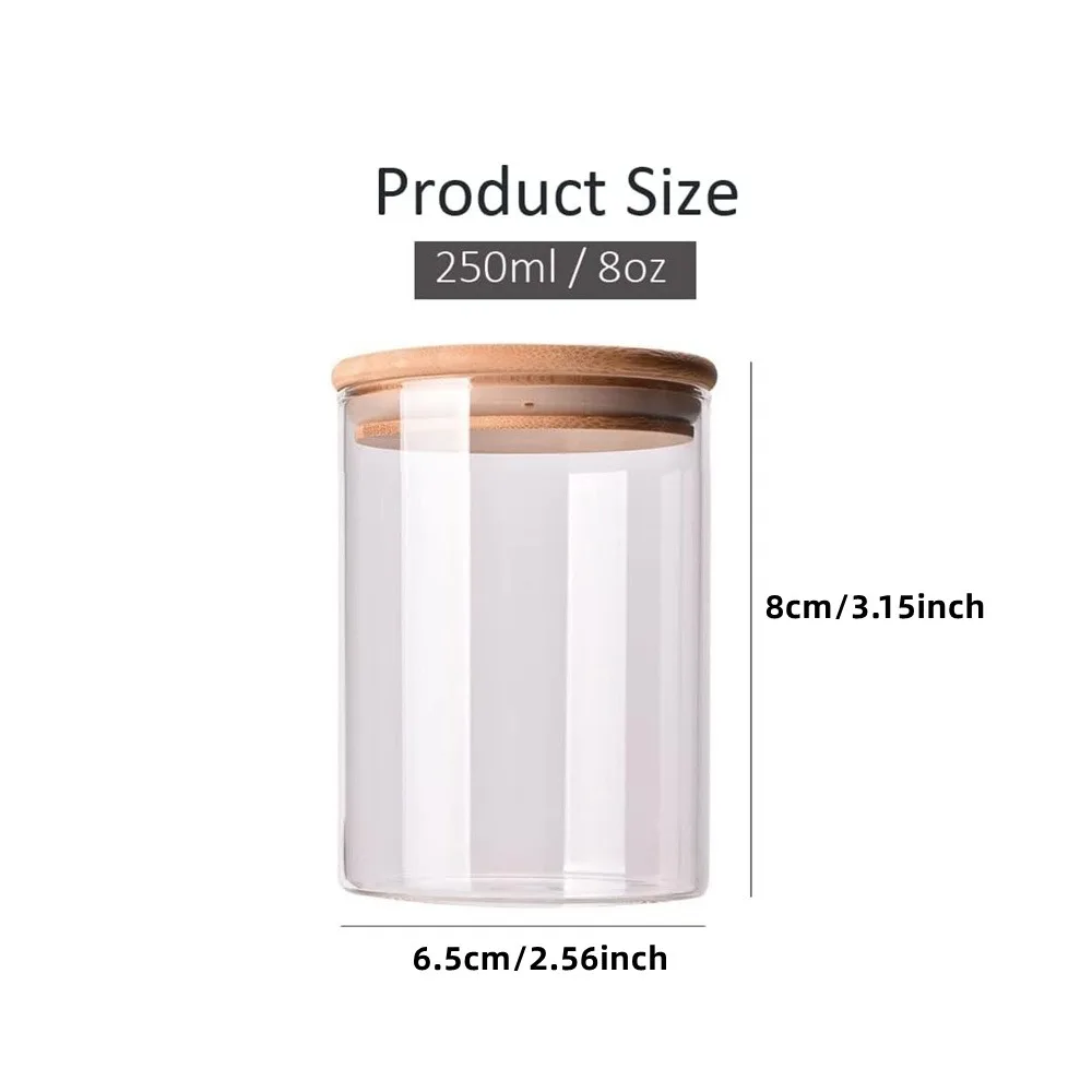 12pcs/set Large Capacity Glass Storage Jars with Lids Portable Containers for Tea, Coffee, Sugar, Spices, Cookies Kitchen Tools