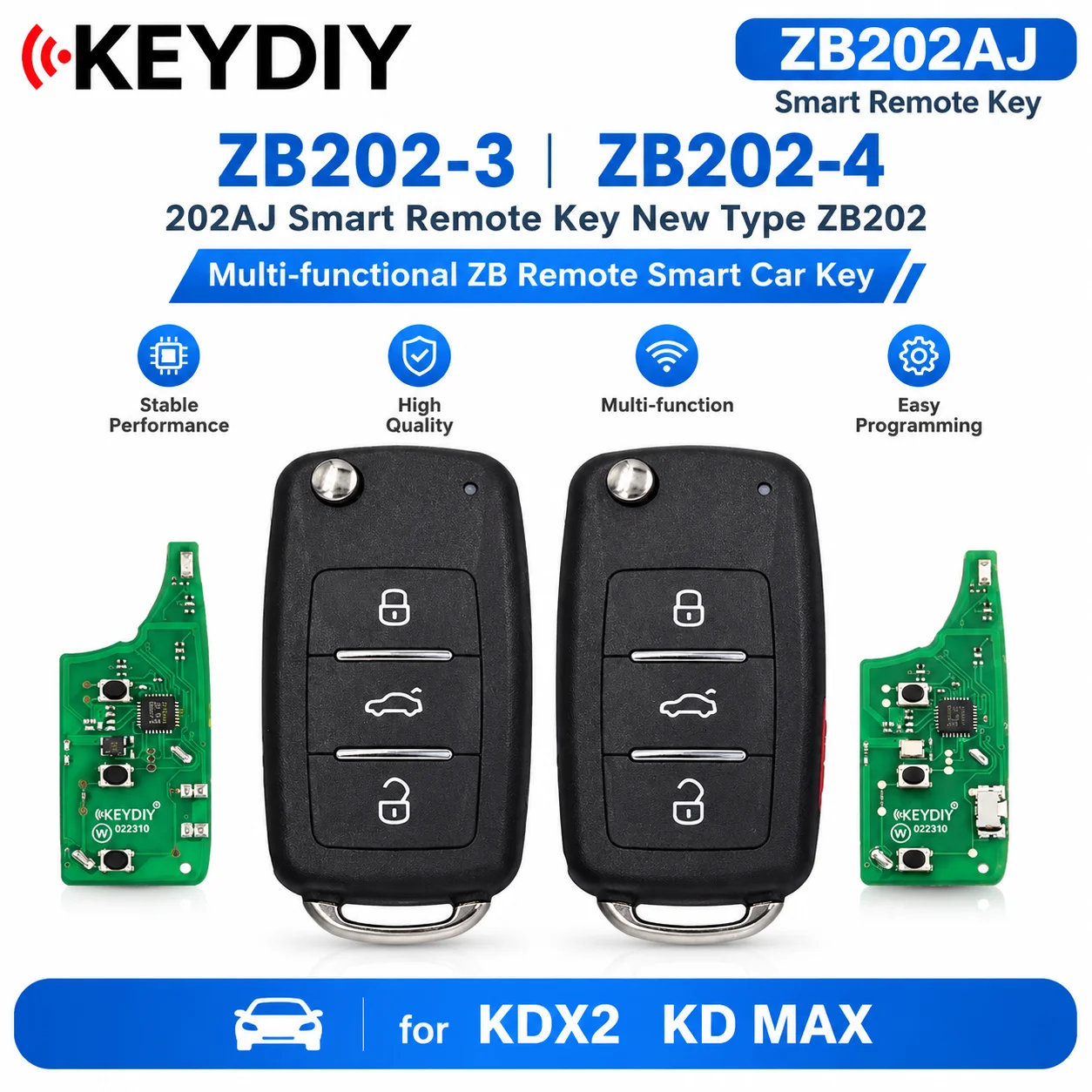 KEYDIY ZB202 Smart Key KD ZB202-3 ZB202-4 Car Remote Key for VW Golf 5 Style for KD-X2 KD900 Mini Fit More Than 2000 Models