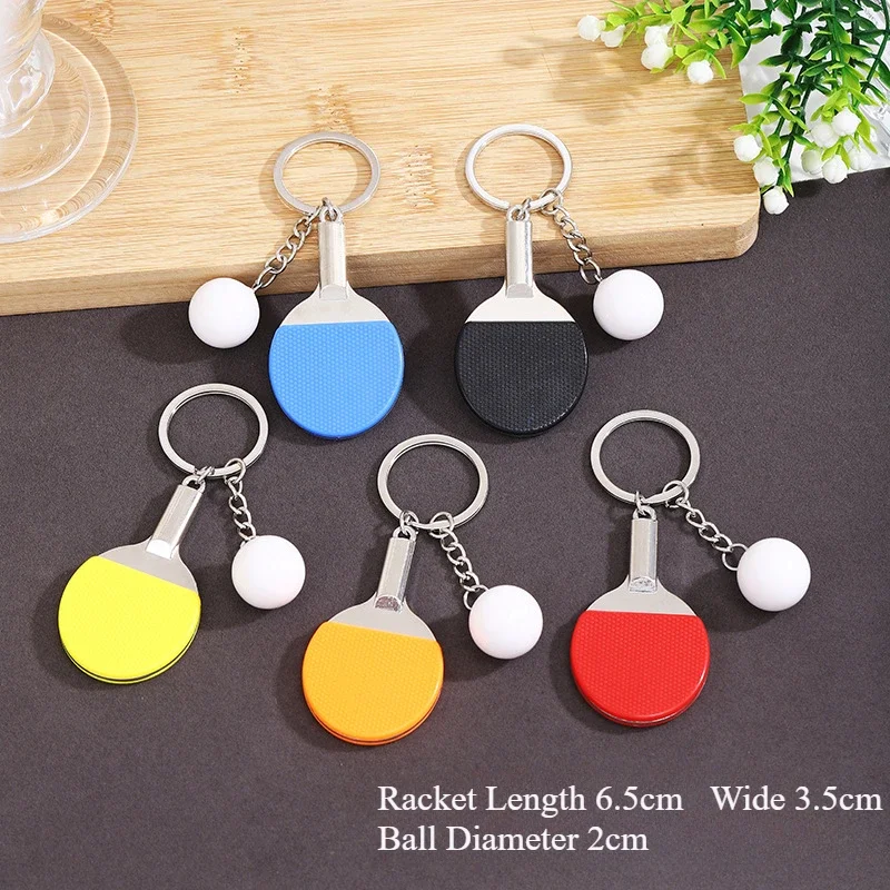 Creative Mini Badminton Ping Pong Ball Tennis Golf Keychain Men Women Car Handbags Mobile Phone Pendants Keyring Souvenir Gift