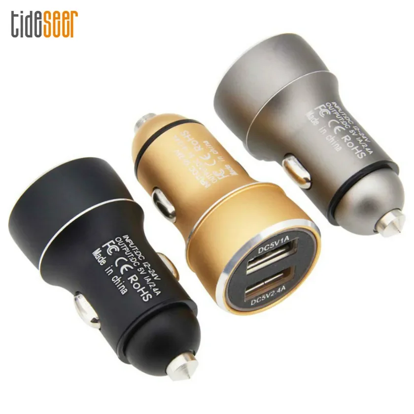 5V 3.4A Dual USB Car Charger for iPhone 14 13 2 Port Phone Car-Charger Adapter For Samsung Galaxy S9 Xiaomi Tablet