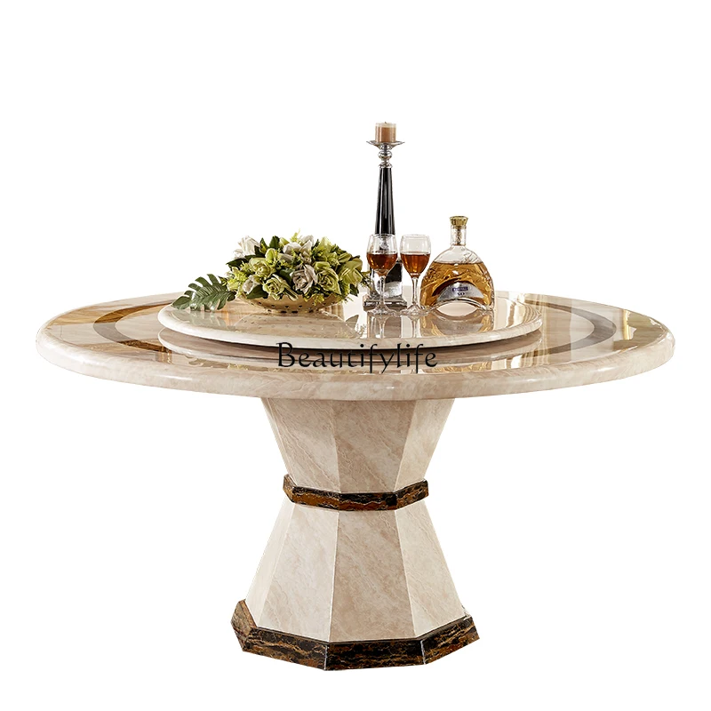 

European marble round table household large villa round table