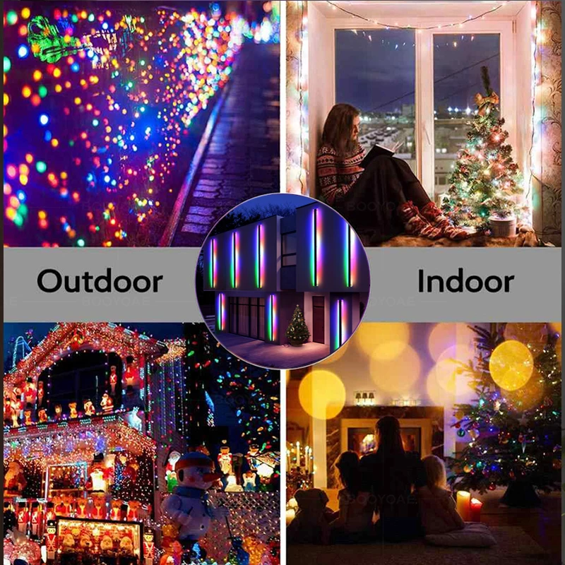 RGB Wall Lights Outdoor Porch Christmas Easter Party Intelligent Remote Control Balcony Terrace Decoration Lighting Wall Lamp