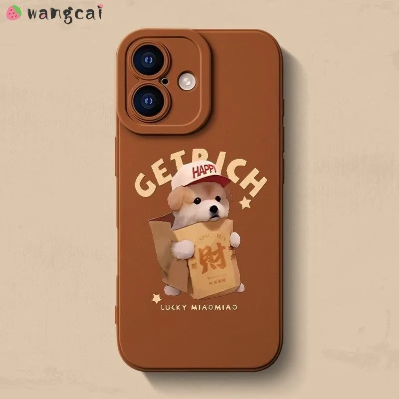 Cartoon Get Rich Puppy Dog Phone Case For Samsung Galaxy A08 A26 A25 A24 A23 A22 A21S A20S A16 A15 A14 A13 A12 M12 A11 M11 Cover