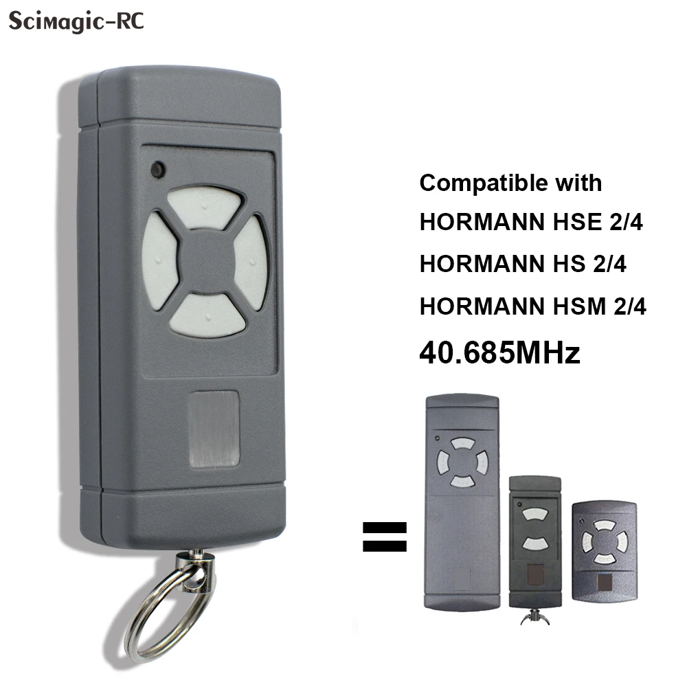 40MHz HORMANN Remote Control HSE2 HS2 HS4 HSM2 HSM4 40.685 mhz 2 4 Grey Buttons Garage Door Opener Transmitter