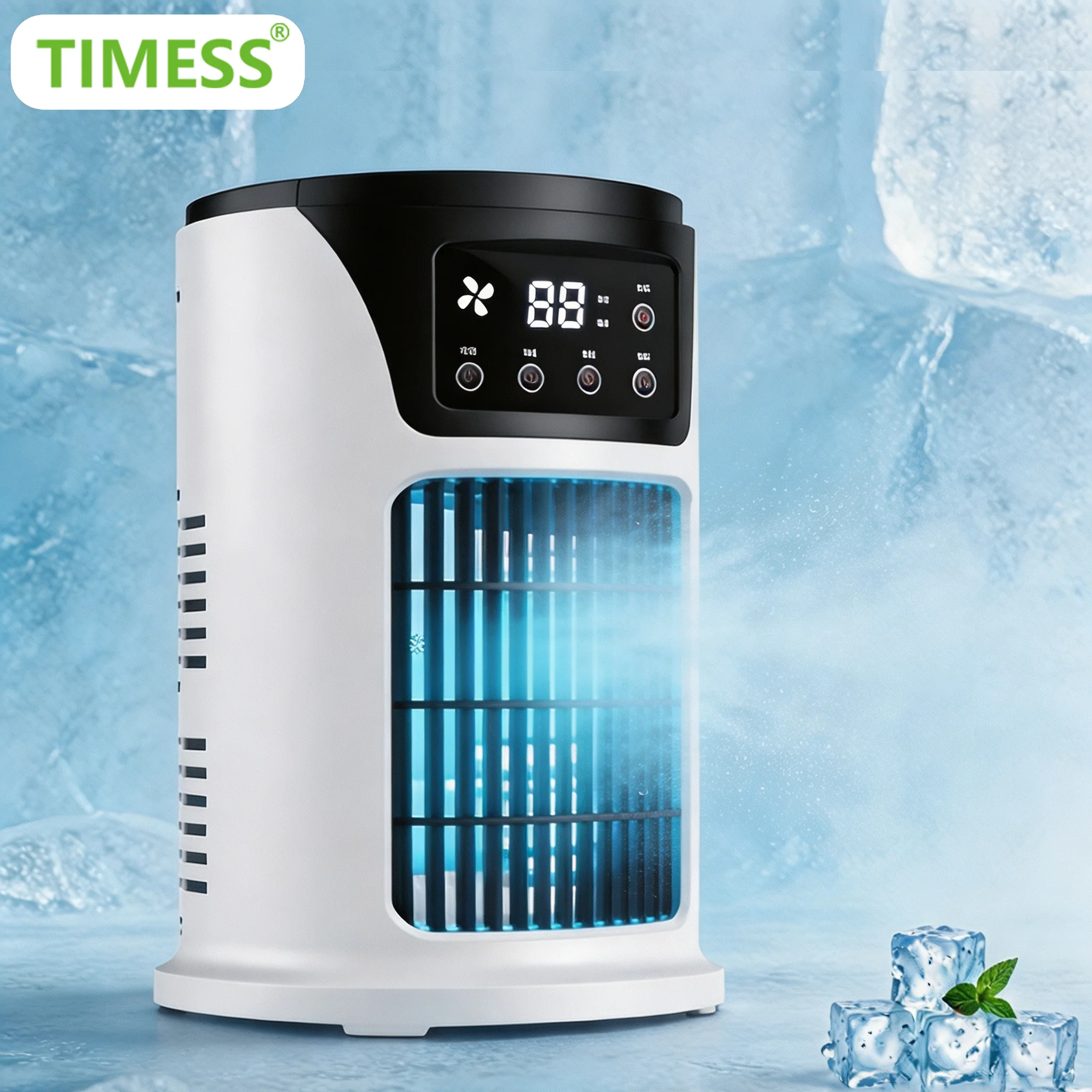 Ventilateur Rafraîchisseur d'Air Portable Multifonctionnel, Climatiseur Compact à Air Froid avec Humidification, Ventilateur Naturel pour Maison