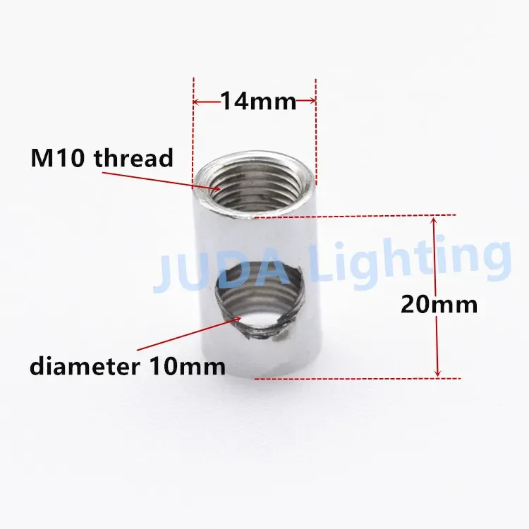 Lamp Tooth Tube M10 thread pipe 3 holes connection adapter for chandelier led pendant light retro lamp iron hardware fittings