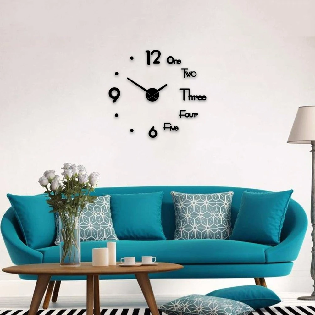 

Simple Wall Clock Quartz Decorative Modern Clocks for Living Room Fashion Hanging Home DIY Sticker No Punching
