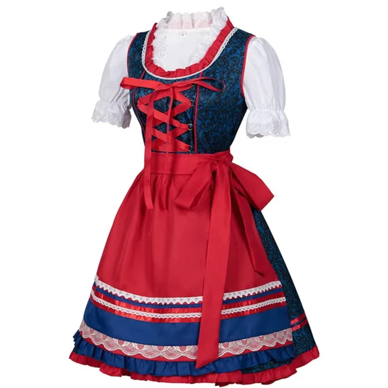 Germany Traditional Bavarian Oktoberfest Beer Girl Medieval Vintage Maid Costume Waitress Halloween Carnival Party Lolita Dress