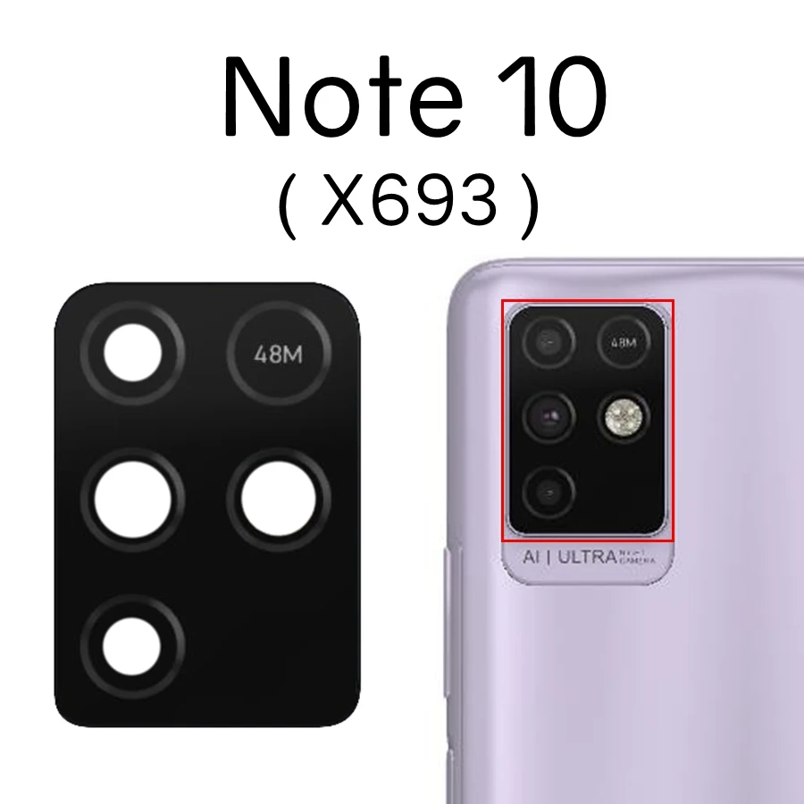 Rear Back Camera Glass For Infinix Note 10 Pro Camera Lens Glass Cover Replacement+ Adhesive Sticker Note10 X693 X695 X695C