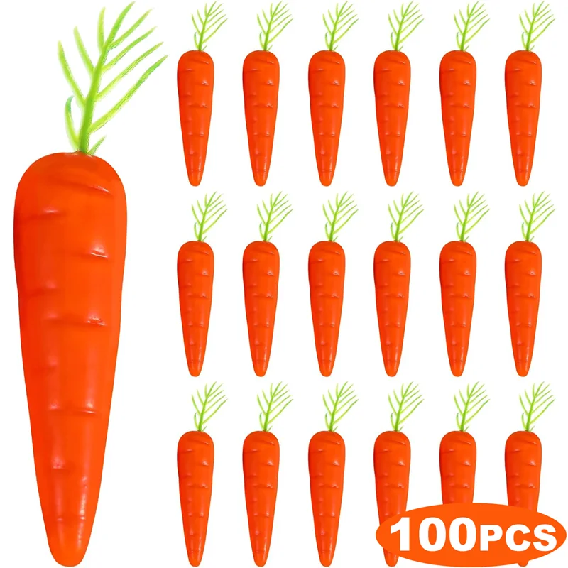 1-100 stücke künstliche Mini Karotten Schaum Gemüse Karotten Ostern Ornament für Handwerk DIY Home & Küche Party Tisch dekoration
