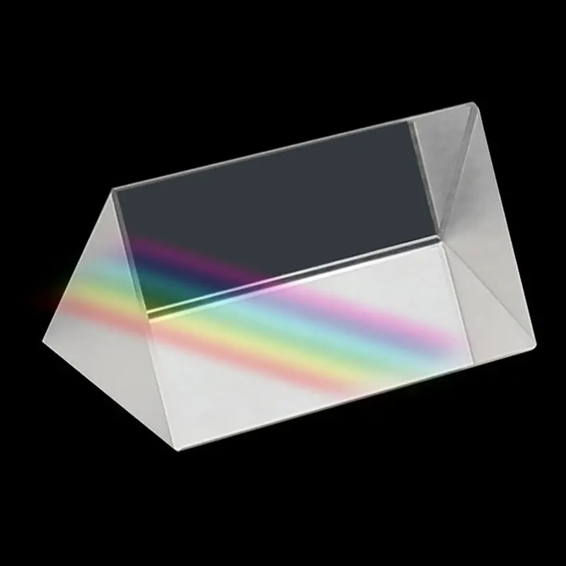 Prisma Triangular Vidro Óptico Triplo Física Refractor Ensinar Light Spectrum Ensino Educacional Children Student 30x30x50 mm