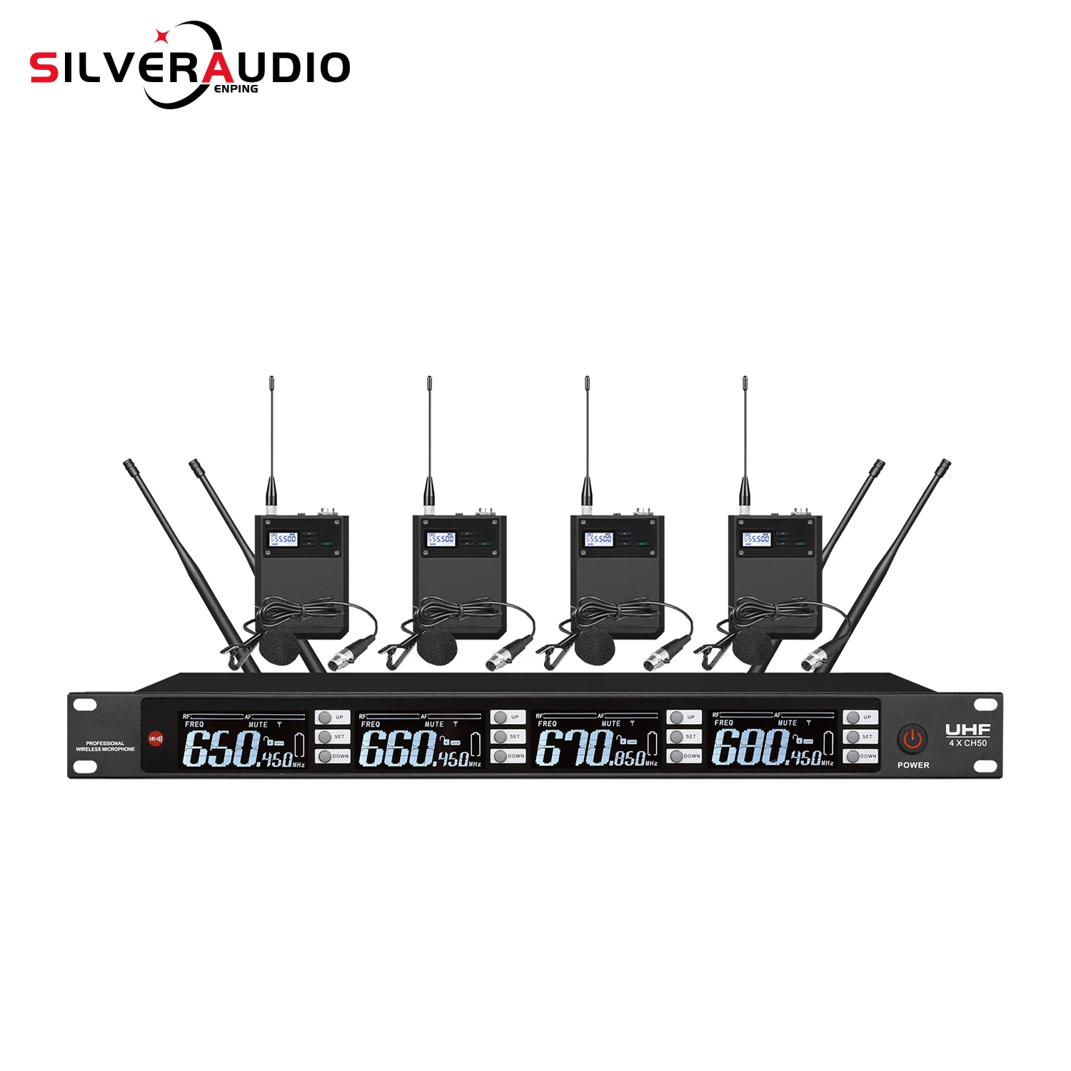 GAW-BR900B احترافي مع تردد زوج الأشعة تحت الحمراء بالأشعة تحت الحمراء UHF ميكروفون لاسلكي من 1 إلى 4 للمرحلة KTV
