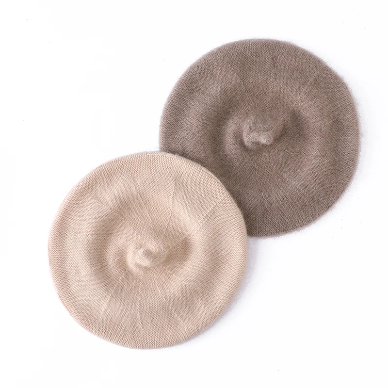 المرأة 100% الكشمير القبعات الفرنسية الفنان نمط شتاء دافئ Brimless قبعة ريترو بلون أنيقة مريحة قبعة للفتيات #3