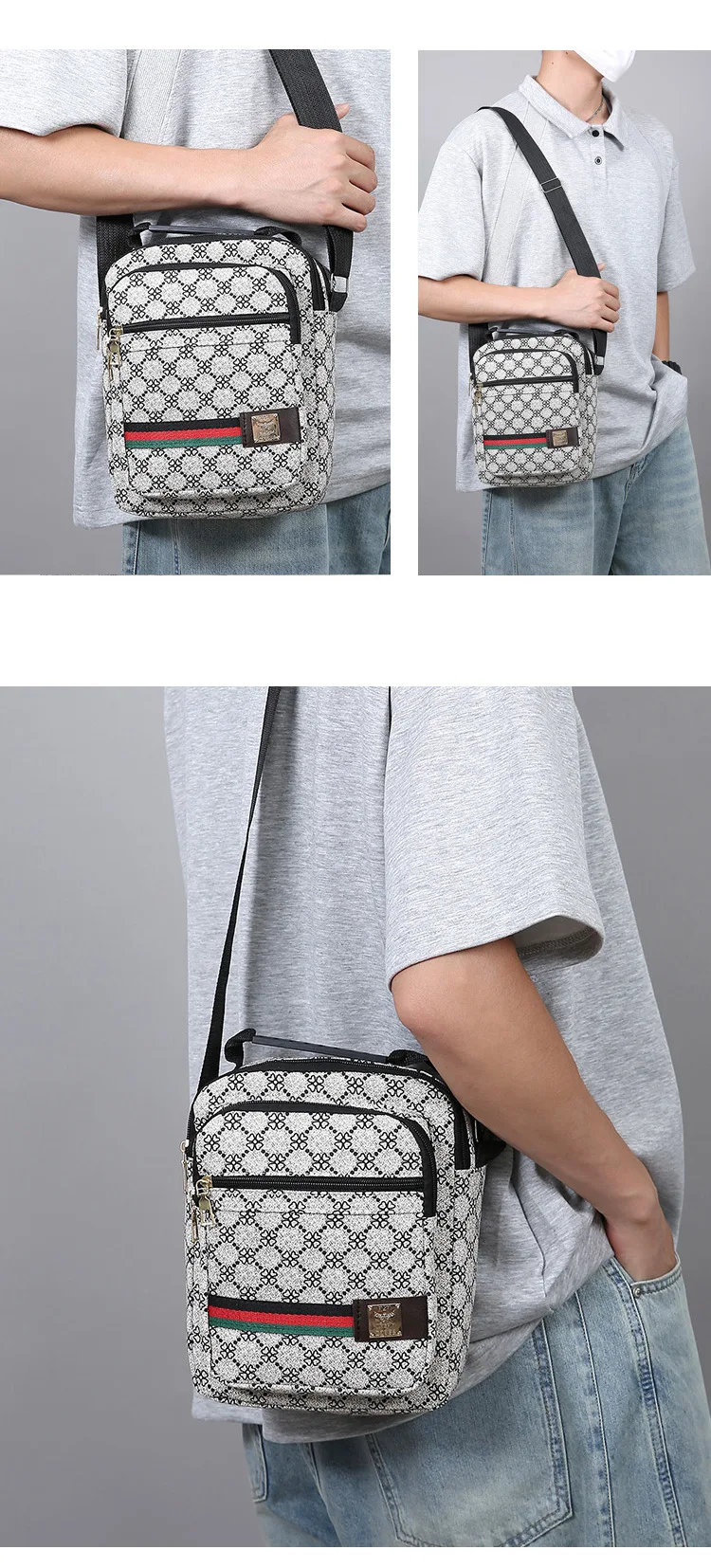 Herren-Umhängetasche, mehrschichtig, große Kapazität, wasserdicht, Oxford-Material, lässig, für Business, Schultertasche, Messenger-Tasche für Reisen und den täglichen Arbeitsweg – Detail 30