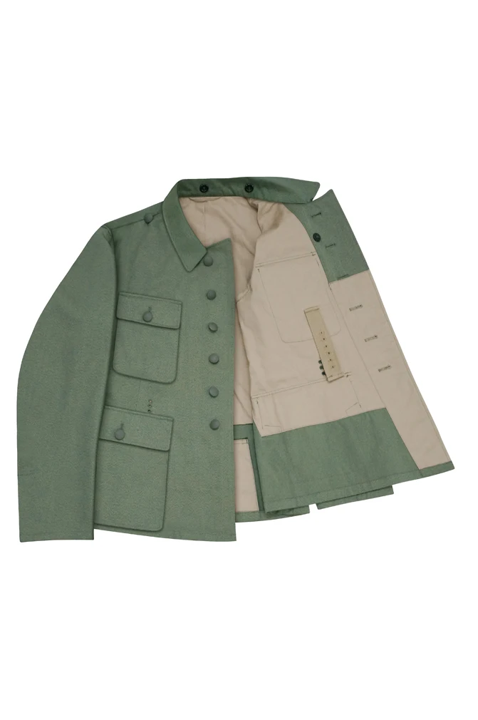 GUHI-004 WWII Police allemande M43 EM Tunique d'été vert chiné Fbandbluse