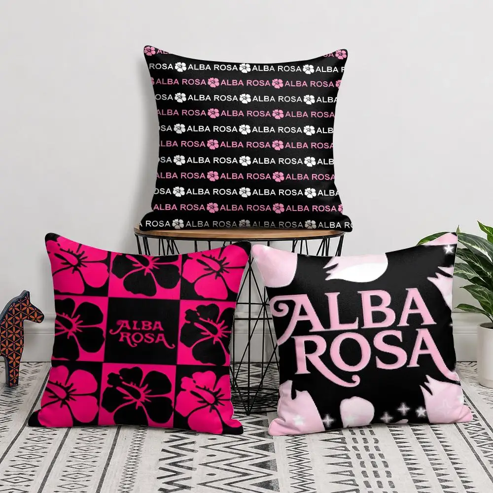 Gyaru A-Alba R-Rosa Cushion Cover Double-Sided Plush Sofa Pillow Case Organic Breathable Invisible Zipper