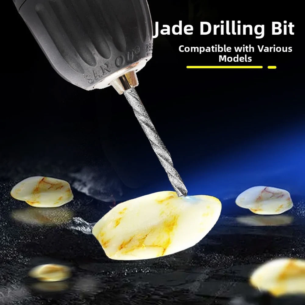 8-Piece 120 Grit Emery Drill Bits 1mm 1.5mm 2mm 2.5mm for Dremel Rotary Tools with 4 Collets for Shaping Sea Glass Stones