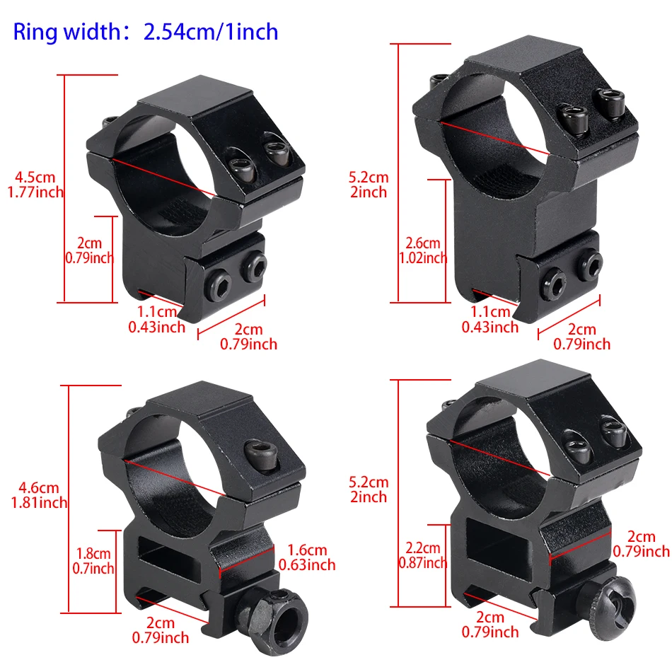

Кольцо с двойным гвоздом 25,4 мм, кронштейн для фонарика, металлический кронштейн для прицела, оснащен шестигранным ключом, крепление 20 мм/11 мм
