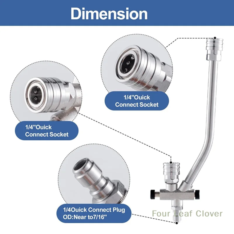 Herramienta de varilla de doble conector para lavadora a presión, interruptor de conexión rápida de 1/4 ", accesorio de doble punta para cañón de espuma y boquilla de pulverización