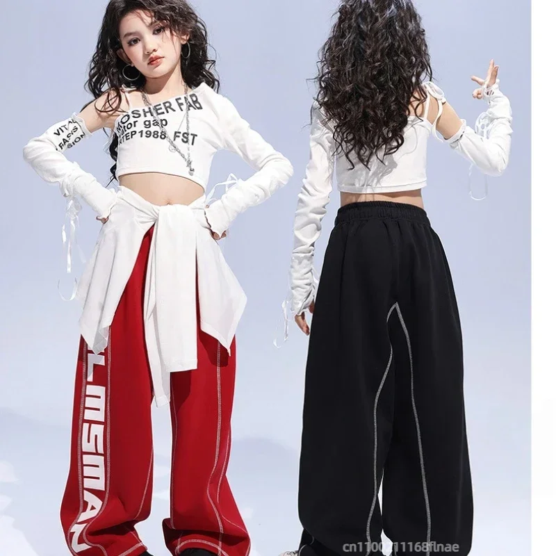 العصرية الفتيات ملابس رقص الجاز الكورية نمط فضفاض السراويل مجموعة الأطفال أداء الرقص الملابس أزياء ملابس غير رسمية للأطفال #1